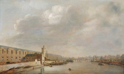 The Louvre Grande Galerie, View of Paris from the Barbier Bridge (upstream), c.1640 by Abraham de Verwer